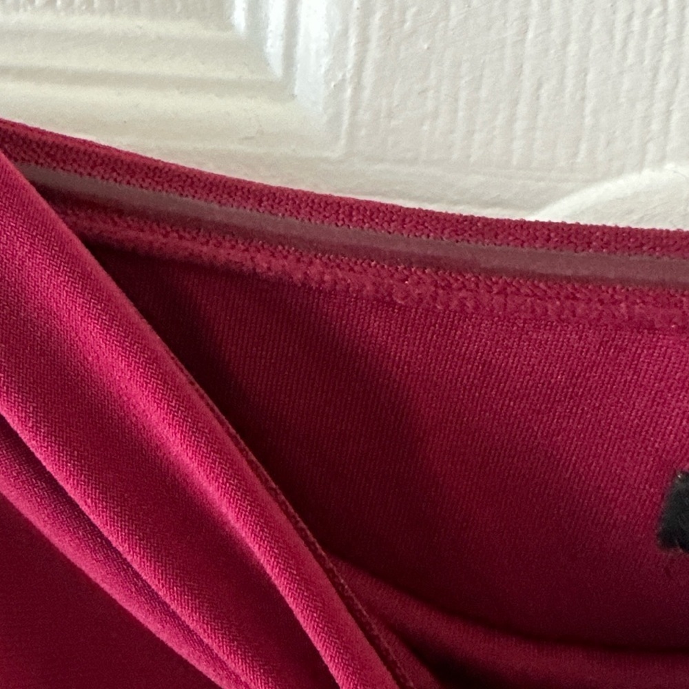 Express Strapless Asymmetrical Ruffle Maxi Dress, Fuchsia, Size Medium - Picture 7 of 15